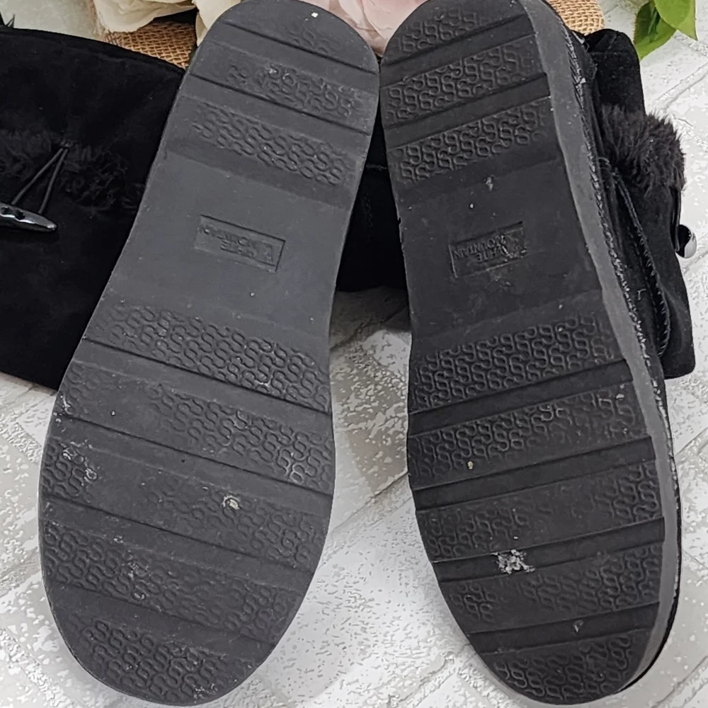 White Mountain Black Faux Fur Winter Boots
